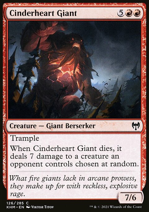 Cinderheart Giant, Kaldheim #126, Magic: The Gathering card