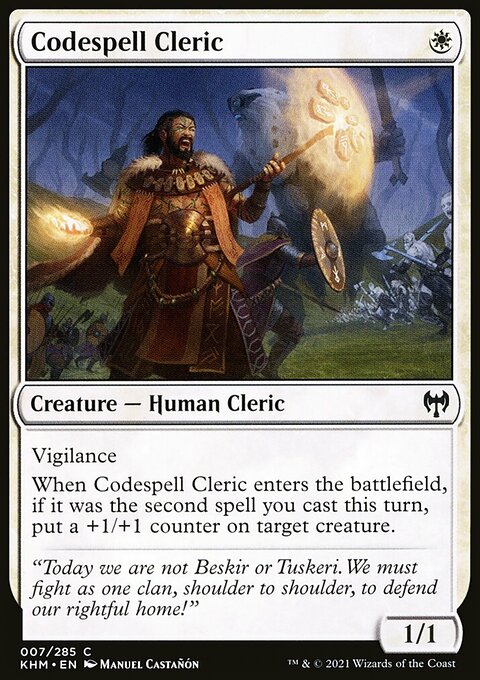 Codespell Cleric, Kaldheim #7, Magic: The Gathering card