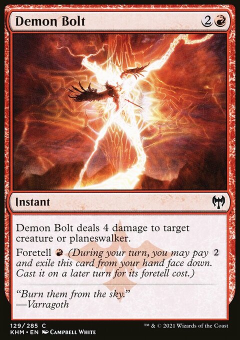 Demon Bolt, Kaldheim #129, Magic: The Gathering card