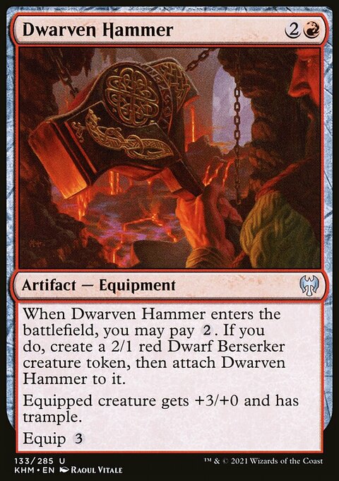 Dwarven Hammer, Kaldheim #133, Magic: The Gathering card