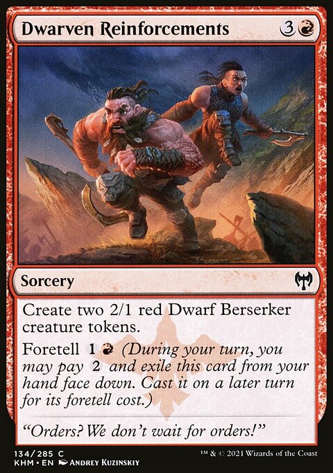 Dwarven Reinforcements, Kaldheim #134, Magic: The Gathering card