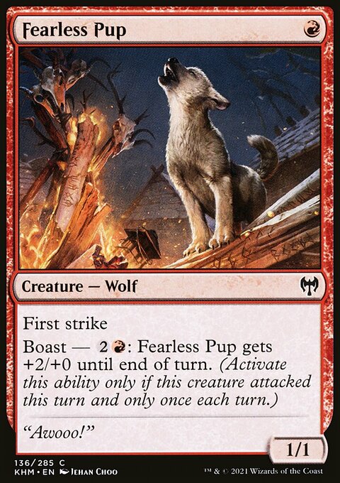 Fearless Pup, Kaldheim #136, Magic: The Gathering card
