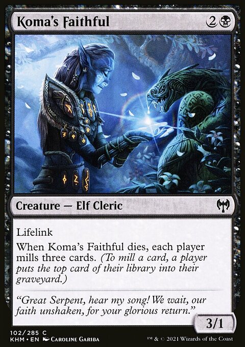 Koma's Faithful, Kaldheim #102, Magic: The Gathering card