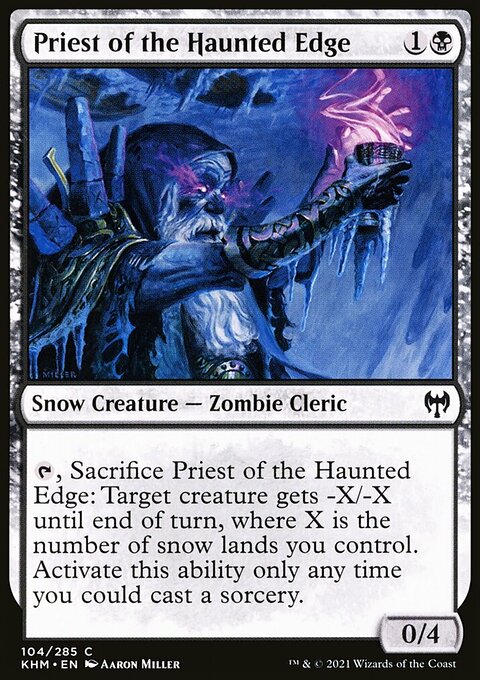 Priest of the Haunted Edge, Kaldheim #104, Magic: The Gathering card