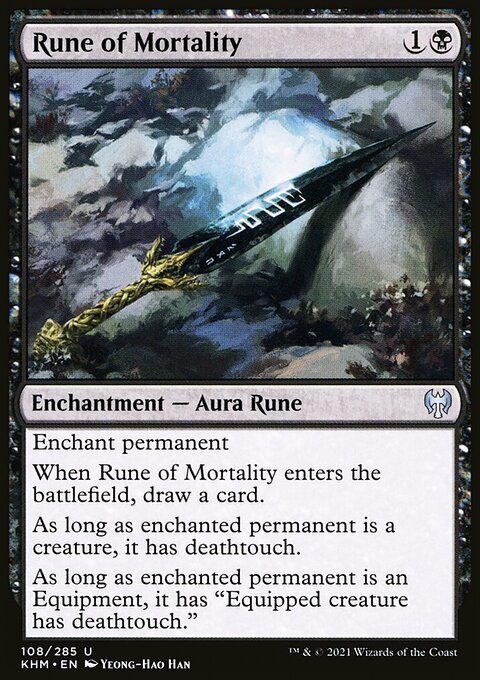 Rune of Mortality, Kaldheim #108, Magic: The Gathering card