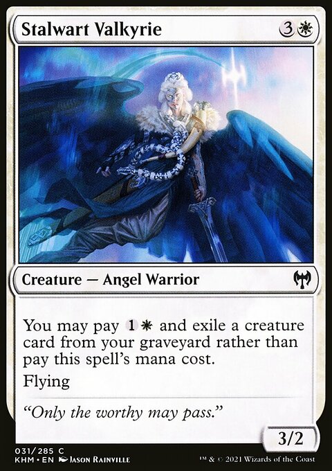 Stalwart Valkyrie, Kaldheim #31, Magic: The Gathering card