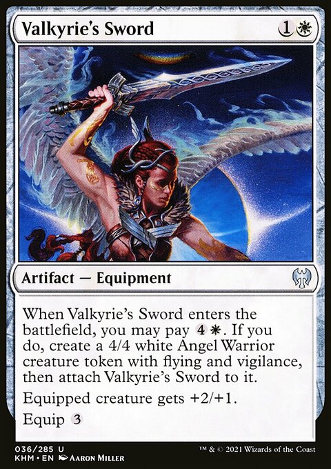 Valkyrie's Sword, Kaldheim #36, Magic: The Gathering card