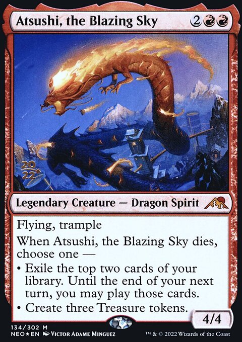 Atsushi, the Blazing Sky, Kamigawa: Neon Dynasty Promos #134s, Magic: The Gathering card