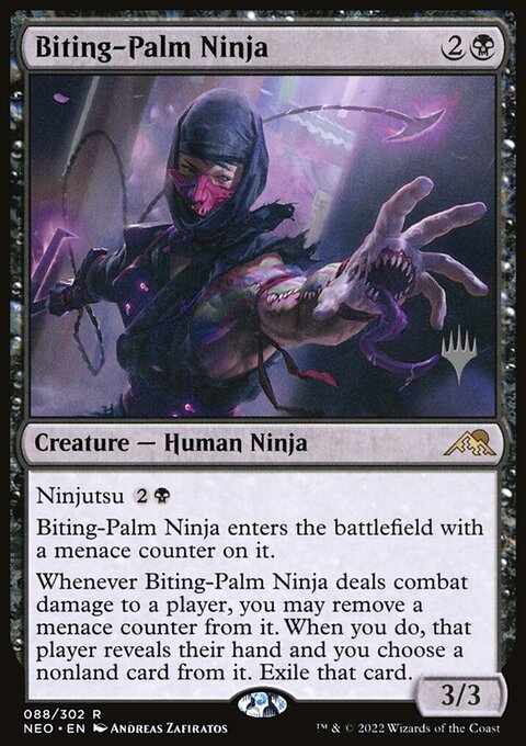 Biting-Palm Ninja, Kamigawa: Neon Dynasty Promos #88p, Magic: The Gathering card