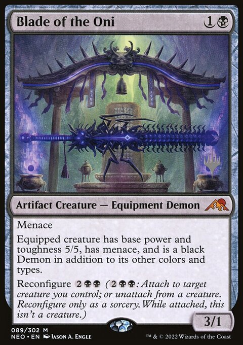 Blade of the Oni, Kamigawa: Neon Dynasty Promos #89p, Magic: The Gathering card