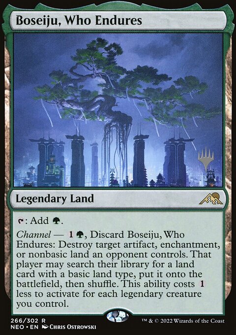 Boseiju, Who Endures, Kamigawa: Neon Dynasty Promos #266p, Magic: The Gathering card