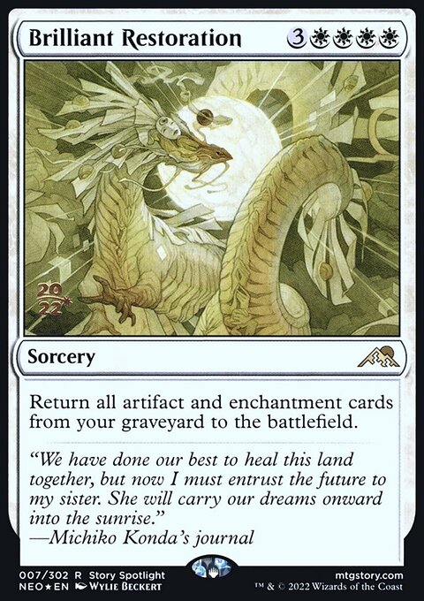 Brilliant Restoration, Kamigawa: Neon Dynasty Promos #7s, Magic: The Gathering card