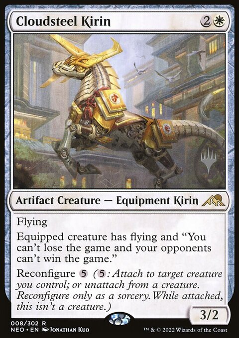 Cloudsteel Kirin, Kamigawa: Neon Dynasty Promos #8p, Magic: The Gathering card