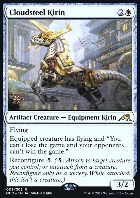 Cloudsteel Kirin, Kamigawa: Neon Dynasty Promos #8s, Magic: The Gathering card