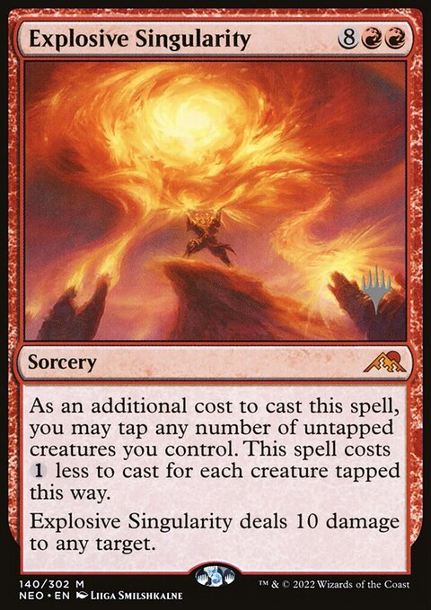 Explosive Singularity, Kamigawa: Neon Dynasty Promos #140p, Magic: The Gathering card