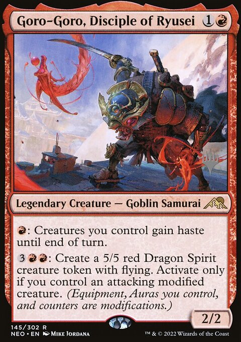 Goro-Goro, Disciple of Ryusei, Kamigawa: Neon Dynasty Promos #145p, Magic: The Gathering card