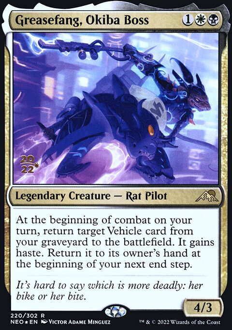 Greasefang, Okiba Boss, Kamigawa: Neon Dynasty Promos #220s, Magic: The Gathering card
