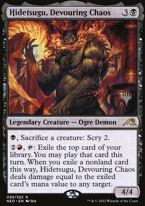 Hidetsugu, Devouring Chaos, Kamigawa: Neon Dynasty Promos #99p, Magic: The Gathering card