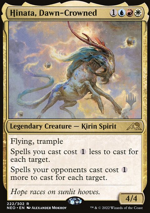 Hinata, Dawn-Crowned, Kamigawa: Neon Dynasty Promos #222p, Magic: The Gathering card