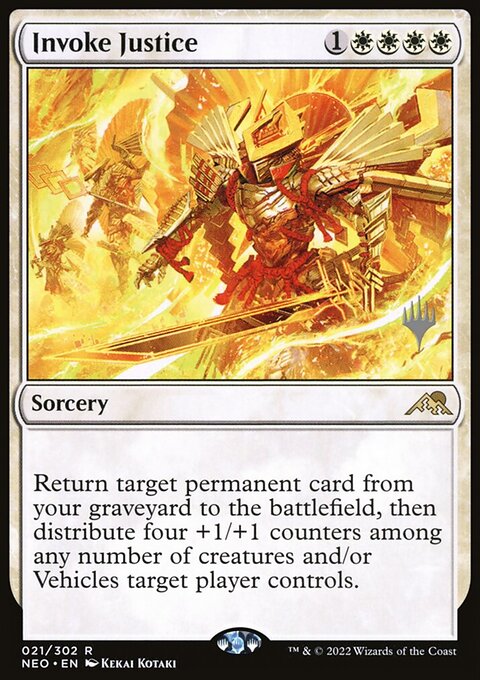Invoke Justice, Kamigawa: Neon Dynasty Promos #21p, Magic: The Gathering card
