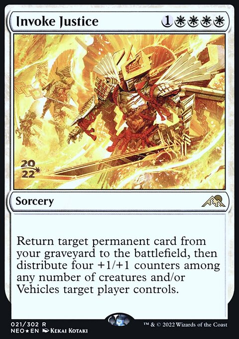 Invoke Justice, Kamigawa: Neon Dynasty Promos #21s, Magic: The Gathering card
