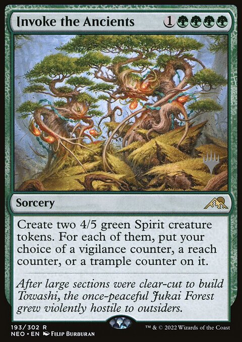 Invoke the Ancients, Kamigawa: Neon Dynasty Promos #193p, Magic: The Gathering card