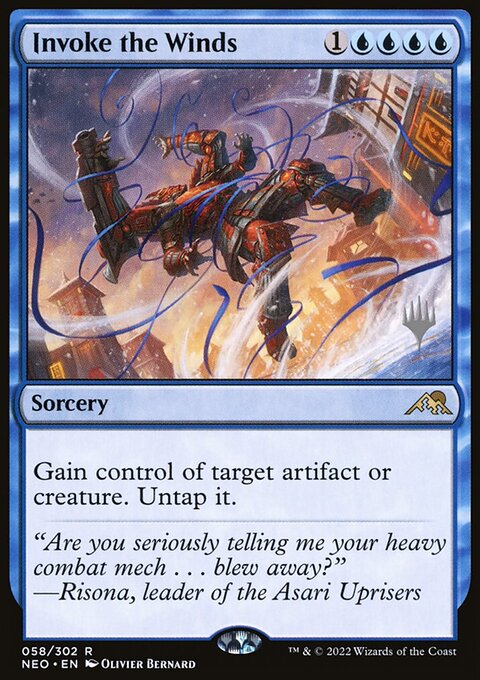 Invoke the Winds, Kamigawa: Neon Dynasty Promos #58p, Magic: The Gathering card