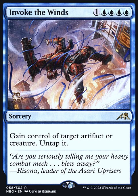 Invoke the Winds, Kamigawa: Neon Dynasty Promos #58s, Magic: The Gathering card