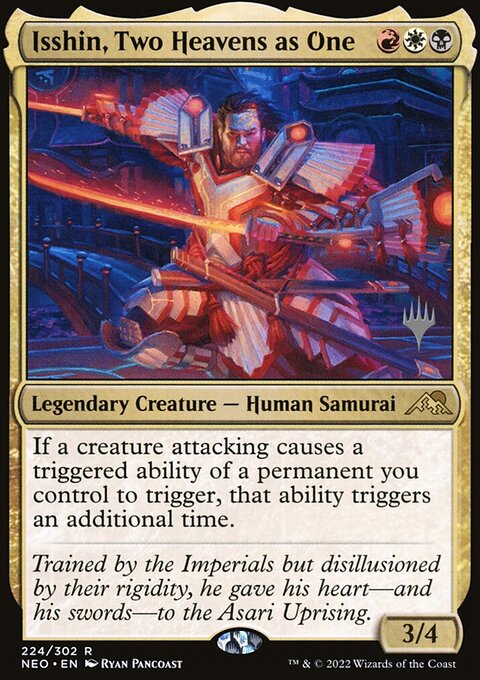 Isshin, Two Heavens as One, Kamigawa: Neon Dynasty Promos #224p, Magic: The Gathering card