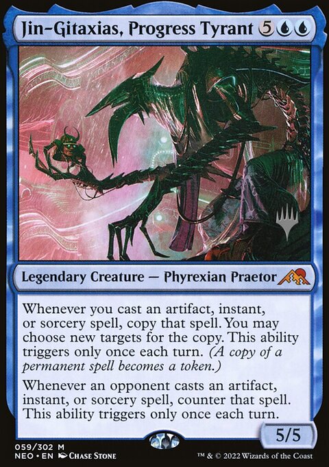Jin-Gitaxias, Progress Tyrant, Kamigawa: Neon Dynasty Promos #59p, Magic: The Gathering card