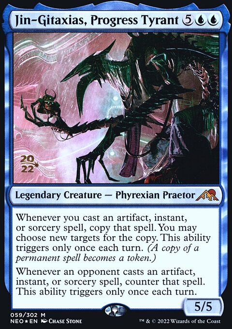 Jin-Gitaxias, Progress Tyrant, Kamigawa: Neon Dynasty Promos #59s, Magic: The Gathering card