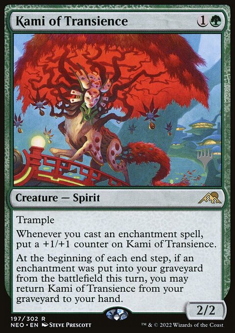 Kami of Transience, Kamigawa: Neon Dynasty Promos #197p, Magic: The Gathering card