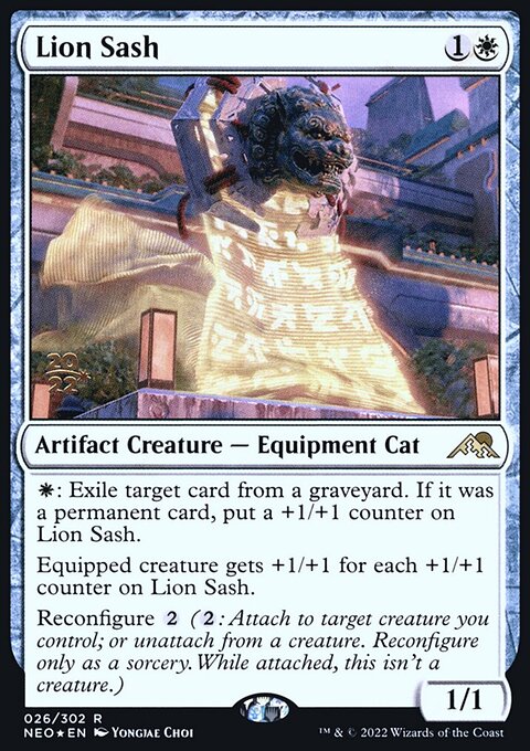 Lion Sash, Kamigawa: Neon Dynasty Promos #26s, Magic: The Gathering card
