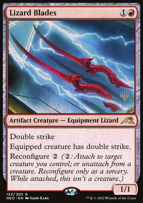 Lizard Blades, Kamigawa: Neon Dynasty Promos #153p, Magic: The Gathering card