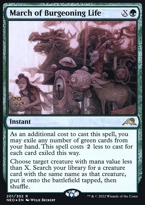 March of Burgeoning Life, Kamigawa: Neon Dynasty Promos #201s, Magic: The Gathering card