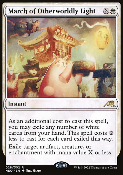 March of Otherworldly Light, Kamigawa: Neon Dynasty Promos #28p, Magic: The Gathering card