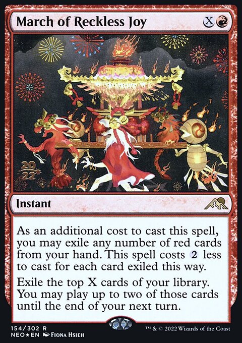 March of Reckless Joy, Kamigawa: Neon Dynasty Promos #154s, Magic: The Gathering card