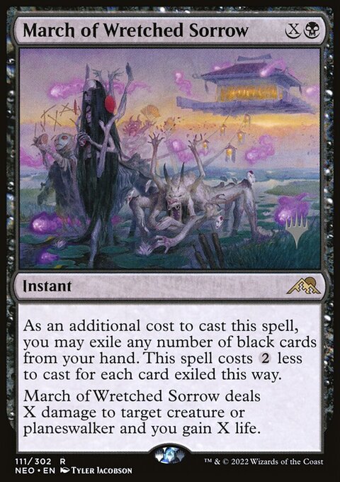 March of Wretched Sorrow, Kamigawa: Neon Dynasty Promos #111p, Magic: The Gathering card
