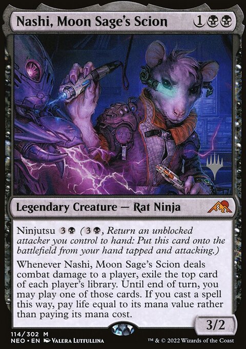 Nashi, Moon Sage's Scion, Kamigawa: Neon Dynasty Promos #114p, Magic: The Gathering card