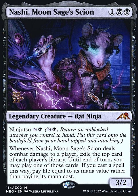 Nashi, Moon Sage's Scion, Kamigawa: Neon Dynasty Promos #114s, Magic: The Gathering card