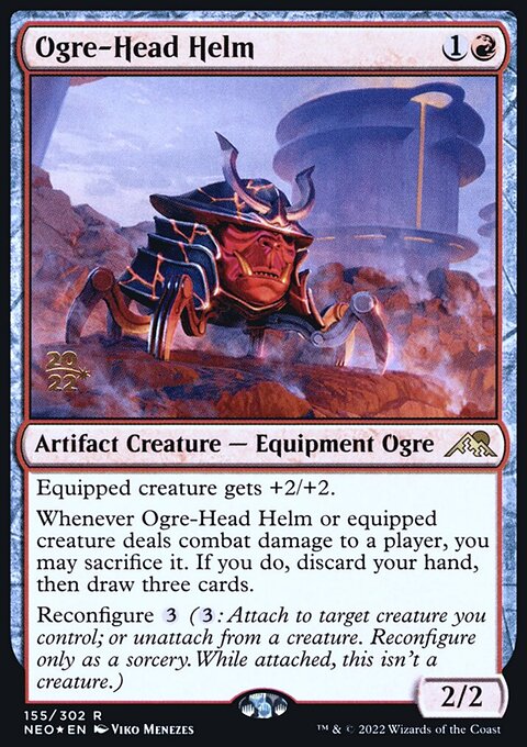 Ogre-Head Helm, Kamigawa: Neon Dynasty Promos #155s, Magic: The Gathering card