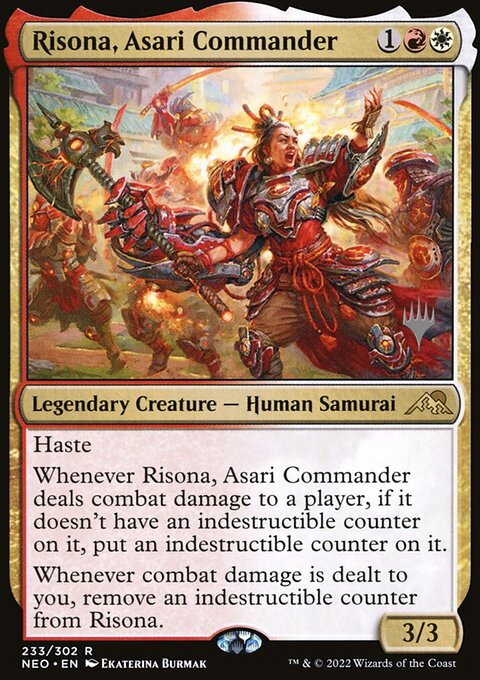 Risona, Asari Commander, Kamigawa: Neon Dynasty Promos #233p, Magic: The Gathering card