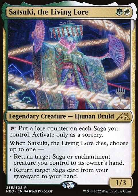 Satsuki, the Living Lore, Kamigawa: Neon Dynasty Promos #235p, Magic: The Gathering card