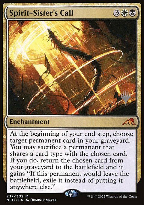 Spirit-Sister's Call, Kamigawa: Neon Dynasty Promos #237p, Magic: The Gathering card