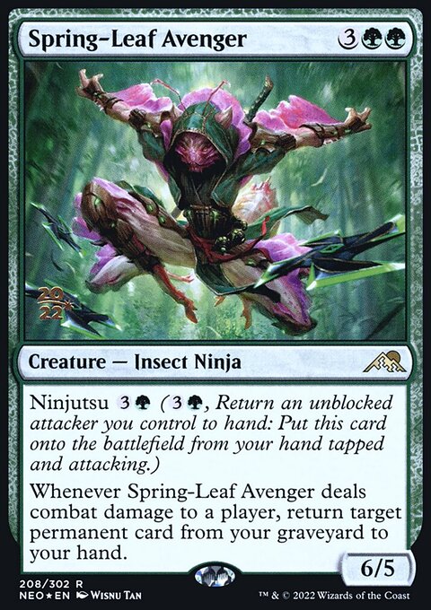Spring-Leaf Avenger, Kamigawa: Neon Dynasty Promos #208s, Magic: The Gathering card