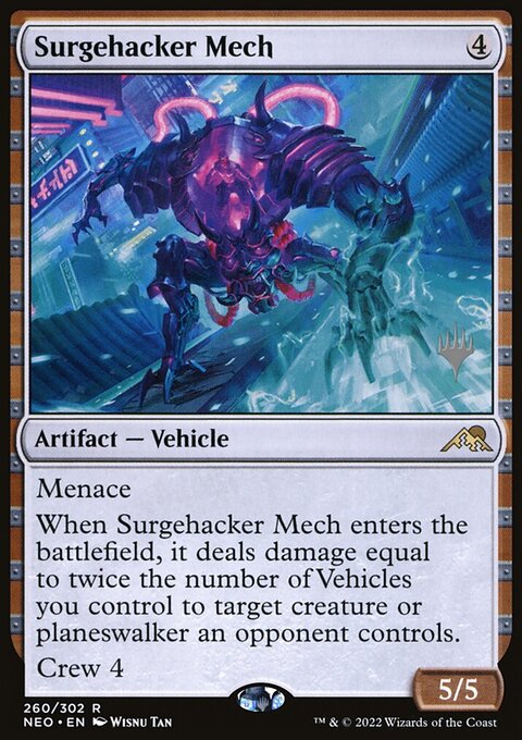 Surgehacker Mech, Kamigawa: Neon Dynasty Promos #260p, Magic: The Gathering card