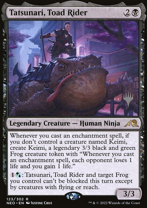 Tatsunari, Toad Rider, Kamigawa: Neon Dynasty Promos #123p, Magic: The Gathering card