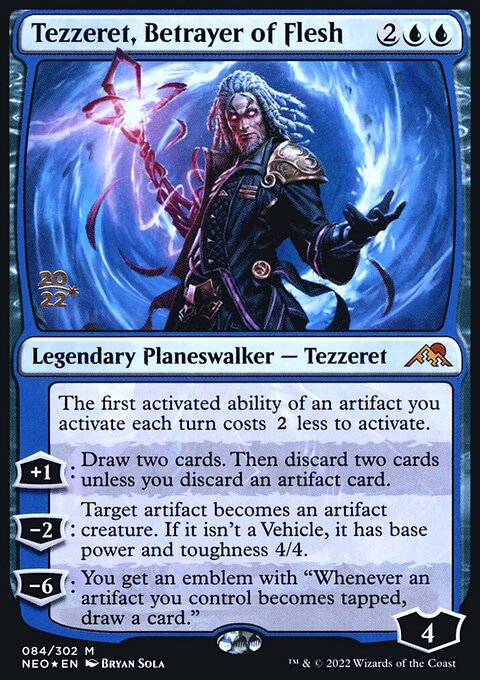 Tezzeret, Betrayer of Flesh, Kamigawa: Neon Dynasty Promos #84s, Magic: The Gathering card