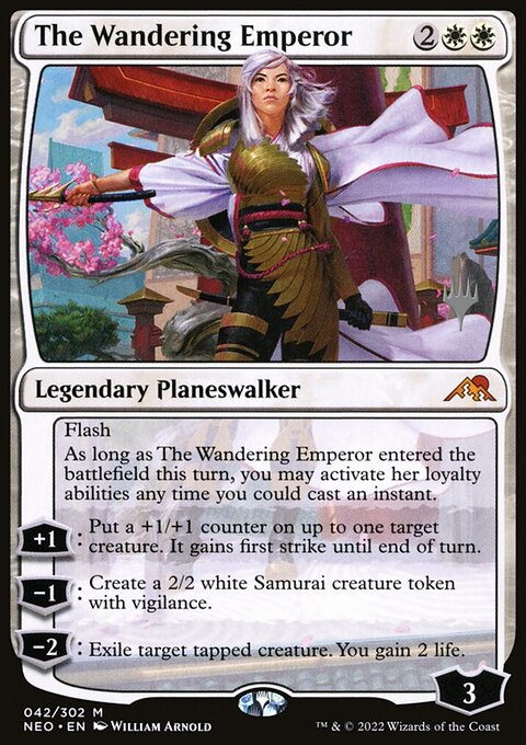 The Wandering Emperor, Kamigawa: Neon Dynasty Promos #42p, Magic: The Gathering card