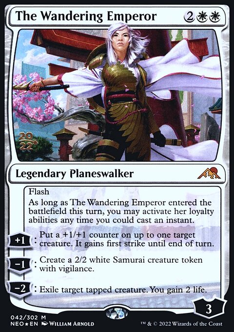 The Wandering Emperor, Kamigawa: Neon Dynasty Promos #42s, Magic: The Gathering card